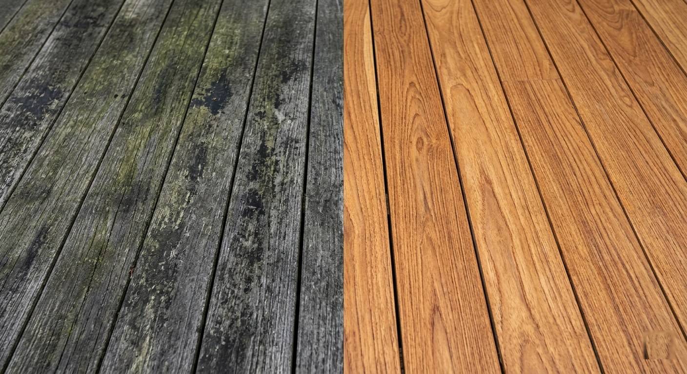 Houten terras reinigen